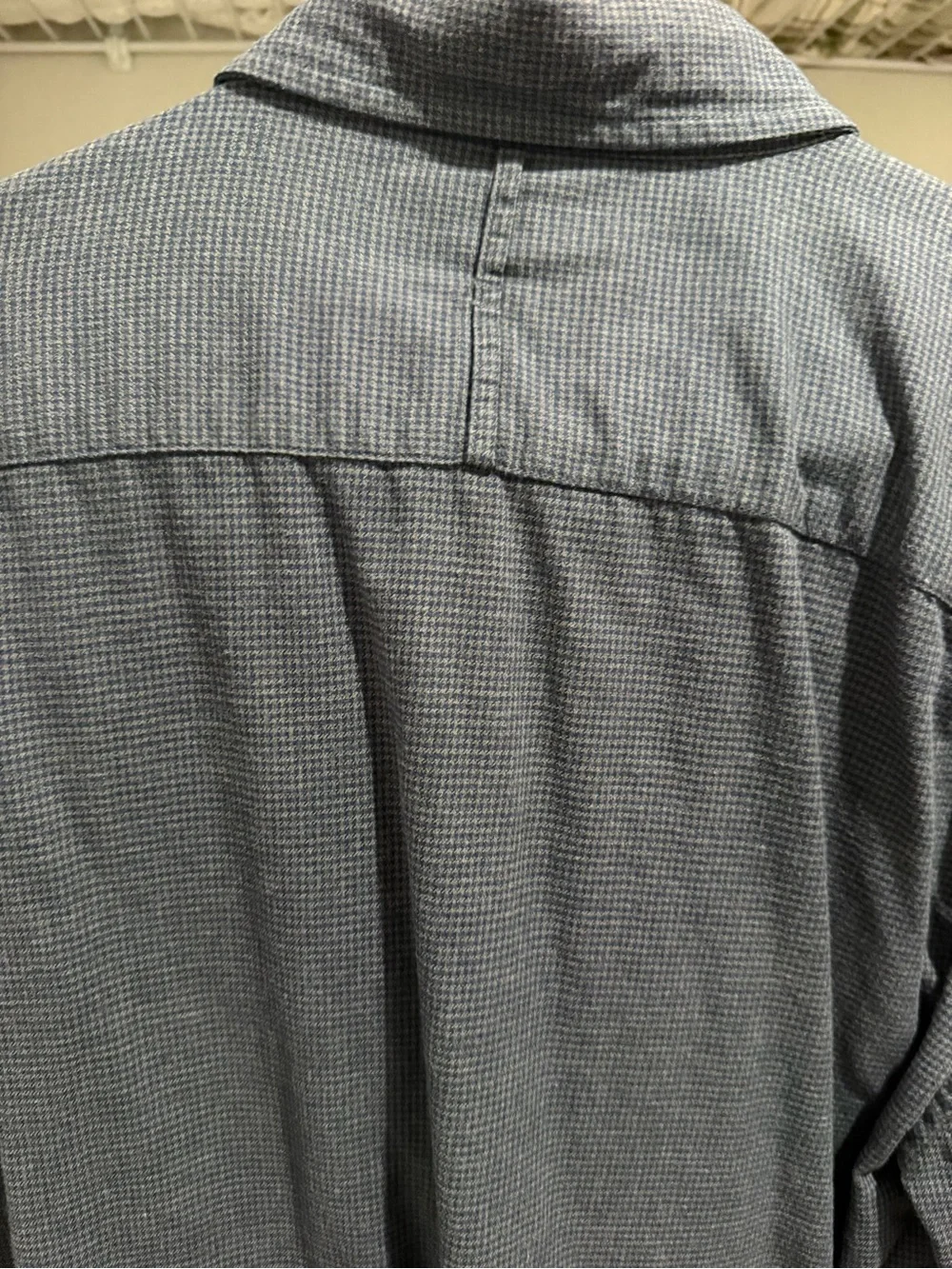 Banana Republic Men’s Button-Down Luxe Flannel Shirt in Denim Blue/Gray check
